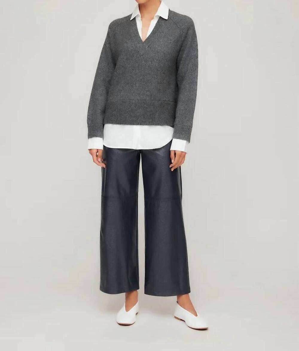 NEW FIFTEEN TWENTY mixed media sweater in charcoal